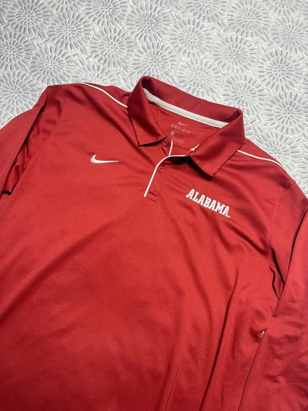 Nike Alabama Crimson Tide Long Sleeve Dri-FIT Polo Shirt Men’s L